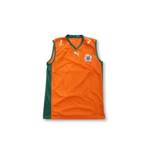 Débardeur foot vintage entraînement dédicacé Côte d'Ivoire années 2000